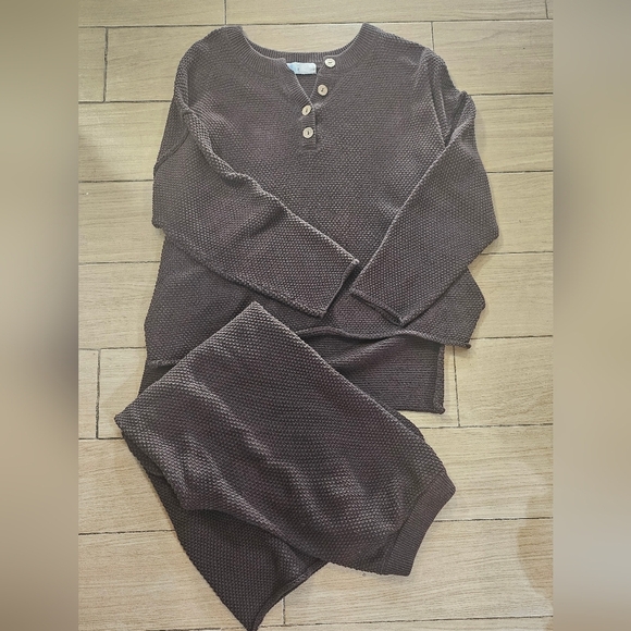 Free People Pants - Free People Beach Cozy Brown Knit Lounge Set
